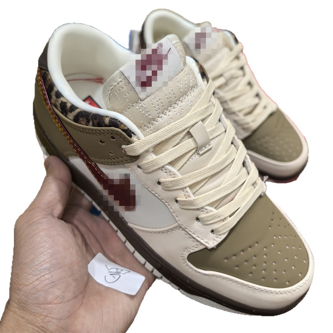 [in Stock] Putian Pure Original High-End Version Dunk Sb Low Beige-Red Brown Leopard Print Sneakers, Please Inquire for Details Lsxc88