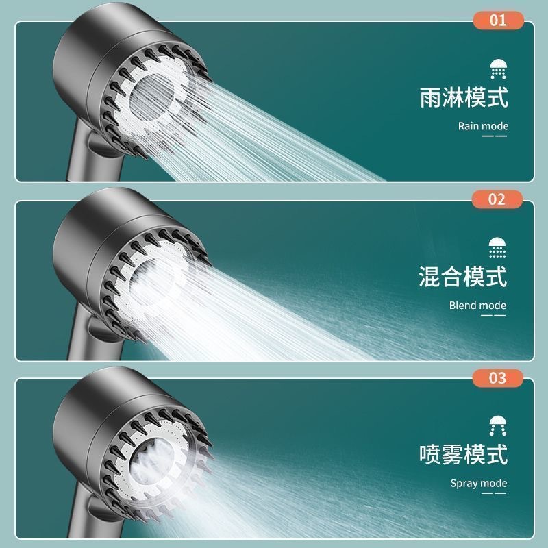 Wear a Powerful Supercharged Shower Head, Ultra-High Pressure Shower Head, Massage Six-In-One Shower, Large Water Outlet, Household Bath Heater, Self-Pickup