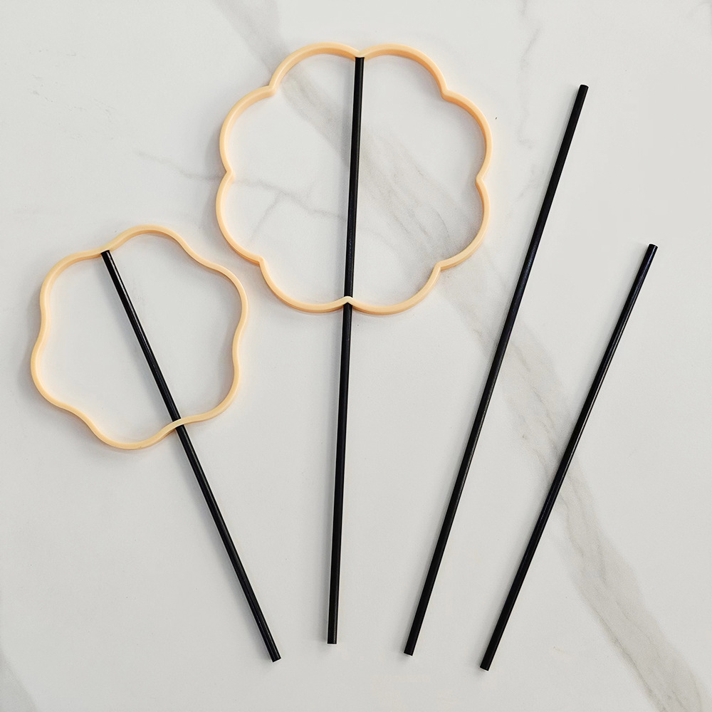 Factory Direct Sale Round Fan Sticks, Plastic Fan Sticks, 6mm Hard Imitation Bamboo Sticks, Hanfu Fan Handles, Black Sticks, Business Gifts