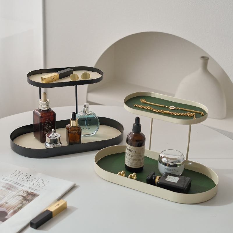 Cross-border Cosmetics Storage Box Aromatherapy Desktop Tray Washstand Dresser Entrance Key Perfume Rack Iron