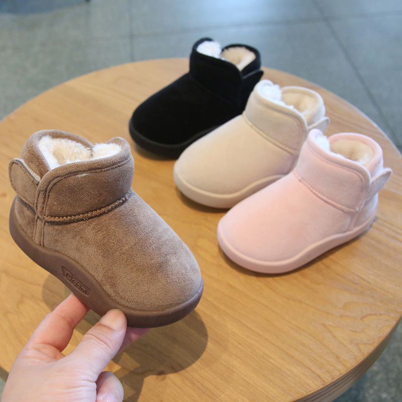 Winter New Baby Snow Boots Non-Slip Short Boots for Boys and Girls Kidsren's Fleece-Lined Kidsren's Toddler Cotton Shoes Soft Soles Thick