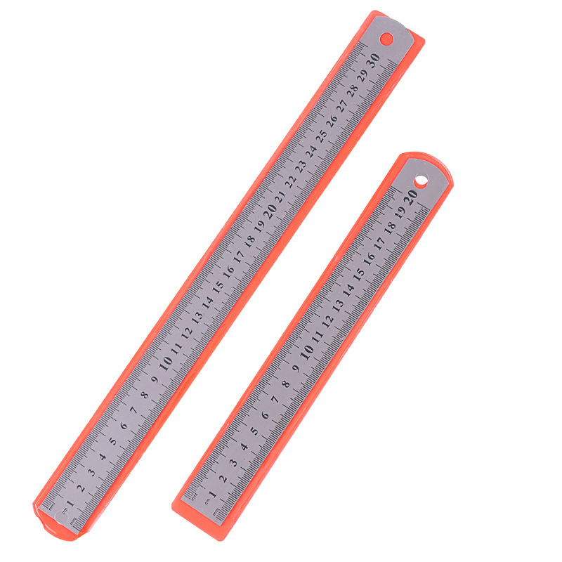 Stainless Steel Ruler Office Student Stationery Ruler 0.50.70.9 Thickeneded Metal Double-Sided Steel Ruler Manufacturer Wholesale