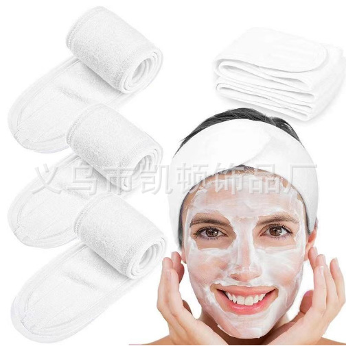 Cross-border Face Wash Hair Band Makeup Apply Mask Headscarf Velcro Hair Band Polyester