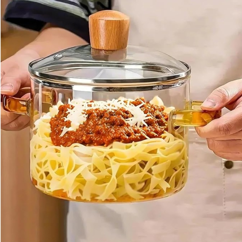 Кросс-бордерный интернет-знаменитый стеклянный горшок для тушения с крышкой, чаша для лапши, суповая кастрюля, красное вино, двойная кастрюля для здоровья, молочная кастрюля