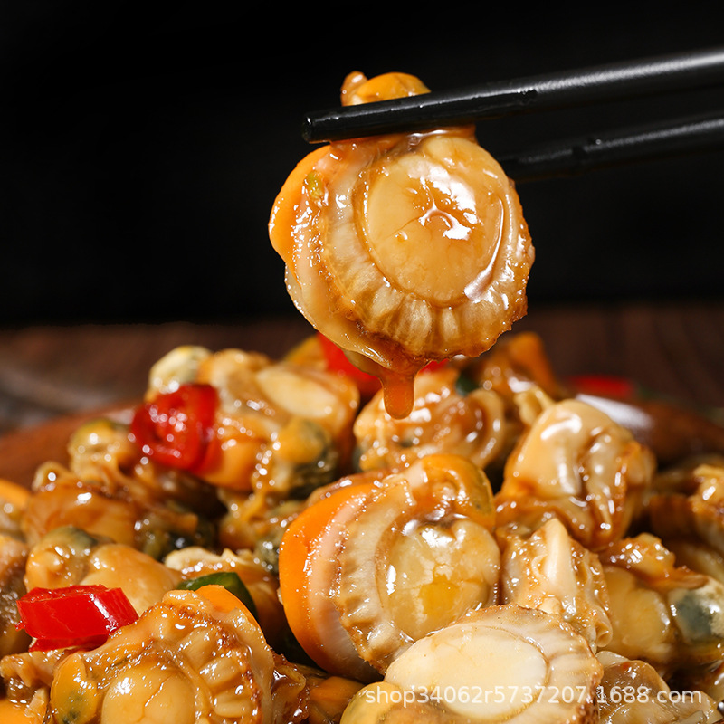 Spicy Scallop Meat Ready-To-Eat Cooked Food Spicy Qingdao Specialty Ezo Scallop Small Seafood Snacks Canned Scallop Meat Snacks