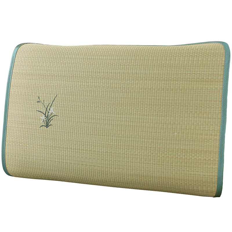 Summer Natural Grass Mat Pillow Slice Rush Mat Pillow Case Adult Bluegrass Pillow Mat Children Single Summer Pillow Mat