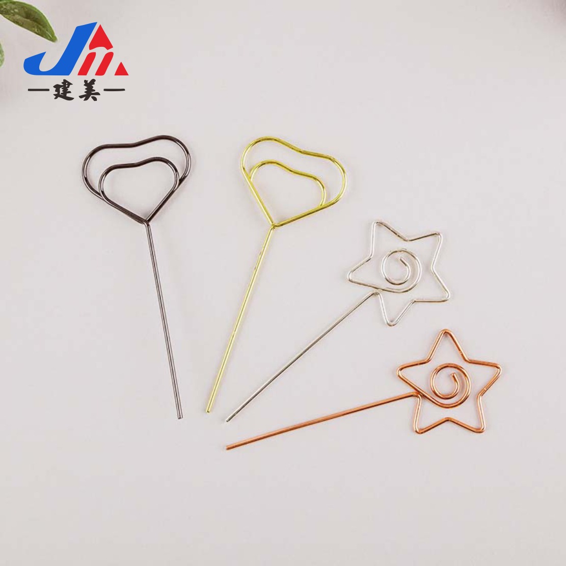 Manufacturer's Ready-Made Note Holder Star Flower Lollipop Home Colorful Metal Electroplating Plug-In Branch Creative