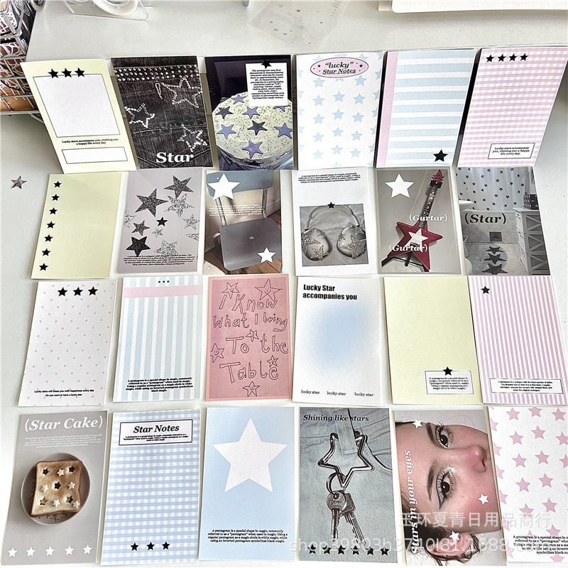 Original material paper star Denim ballet bow M5 hand account collage backing paper can be perforated to make inner pages