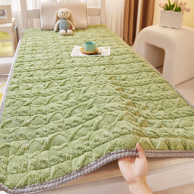 Super Warm Milk Velvet Mattress Bottom Taffeta Blanket Student Dormitory Single Mattress Adult Home Fleece-Lined Bed Sheetss