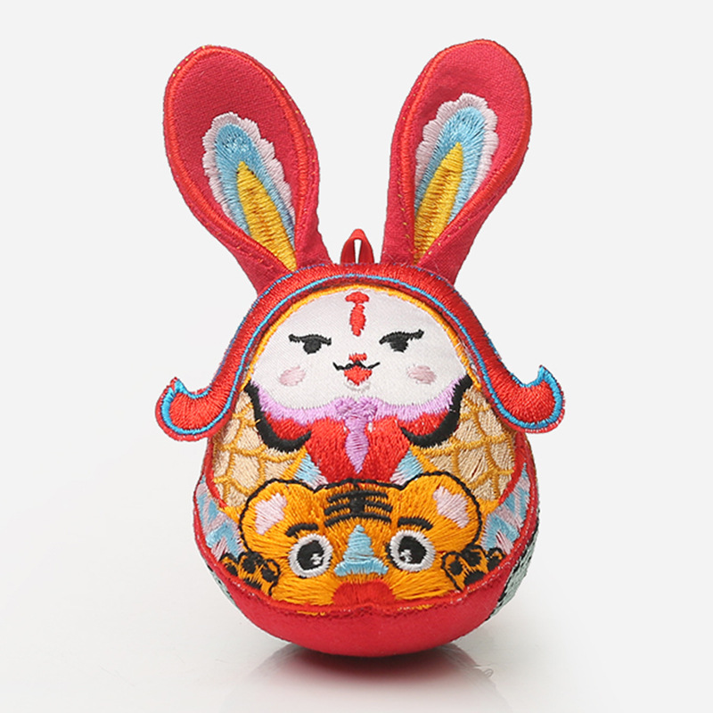 Handmade Rabbit Master National Tide Year of the Rabbit Toy Ornaments Pendant Business Intangible Heritage Gift Scenic Spot Mascot Doll Handmade