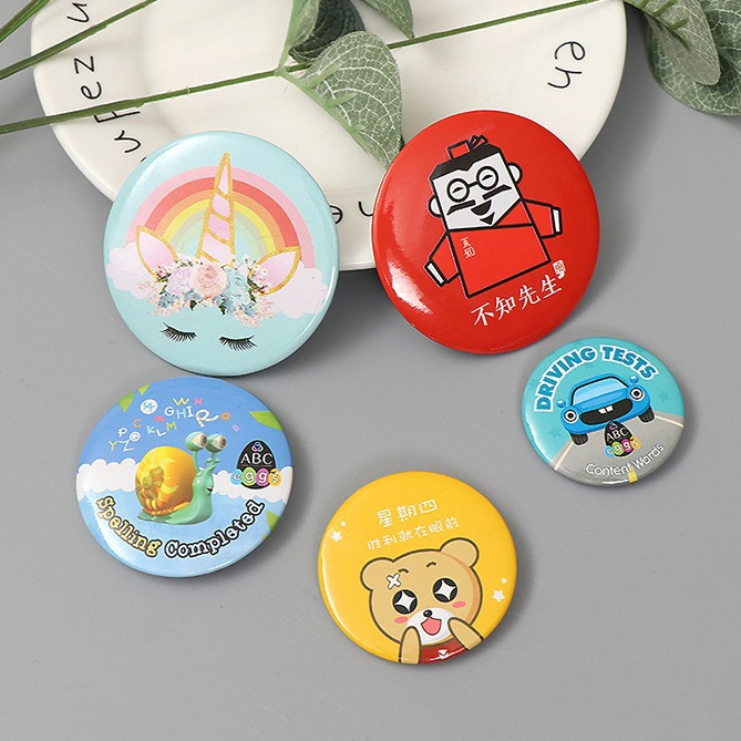 Creative Tinplate Name Badge Student Creative Round Badge Pin Style Honor Medal Manufacturer Wholesale Metal Badge