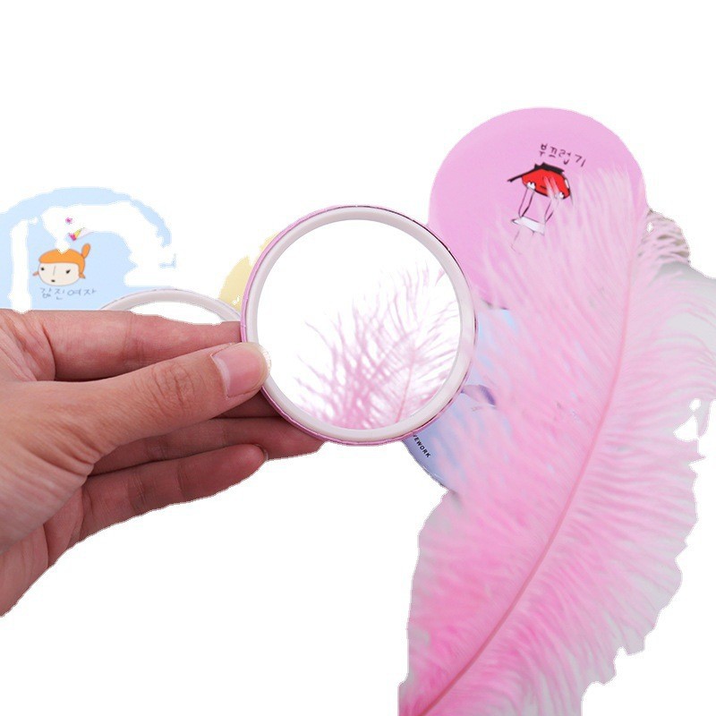 Mini Small Mirror to Carry with You Tinplate Mirror Cartoon Cute Portable Makeup Mirror Student Makeup Mirror