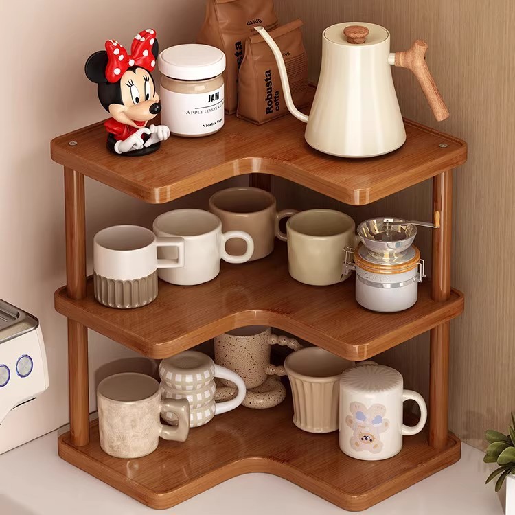 Desktop Storage Rack, Small Household Storage Cup Rack, Countertop Cup Holder, Multi-Layer Tea Cup and Tea Set Display Rack