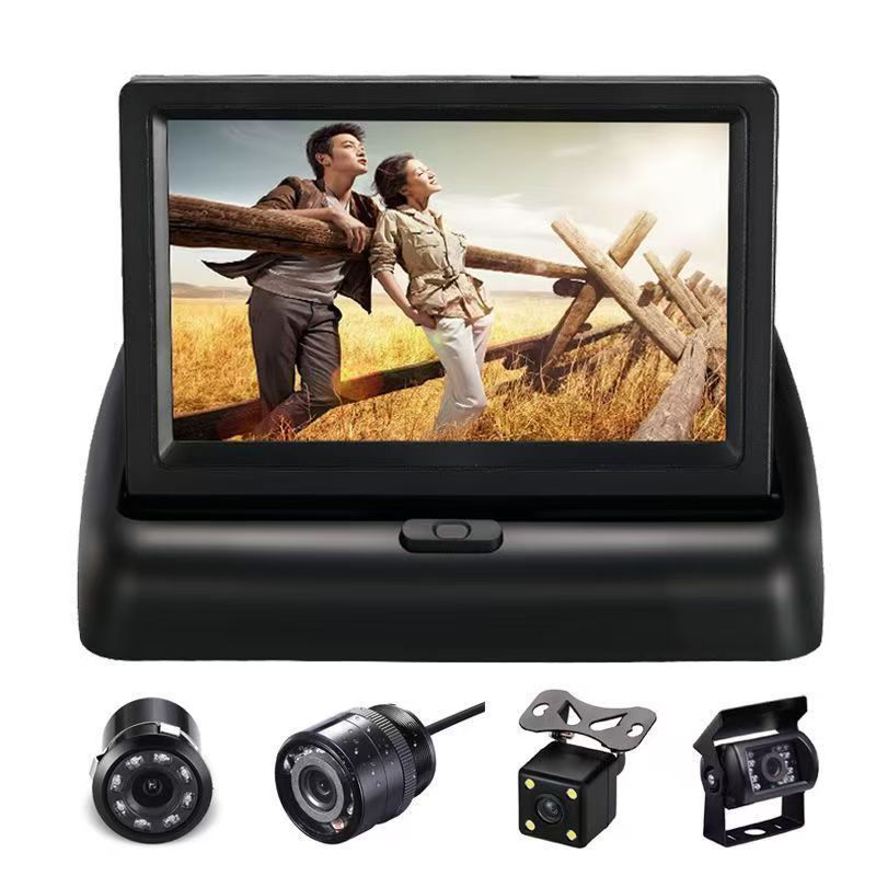 High-Definition High-Brightness Car 4.3-Inch Foldableing Display with Visual Reversing Image Priority Dvd Video Display Small