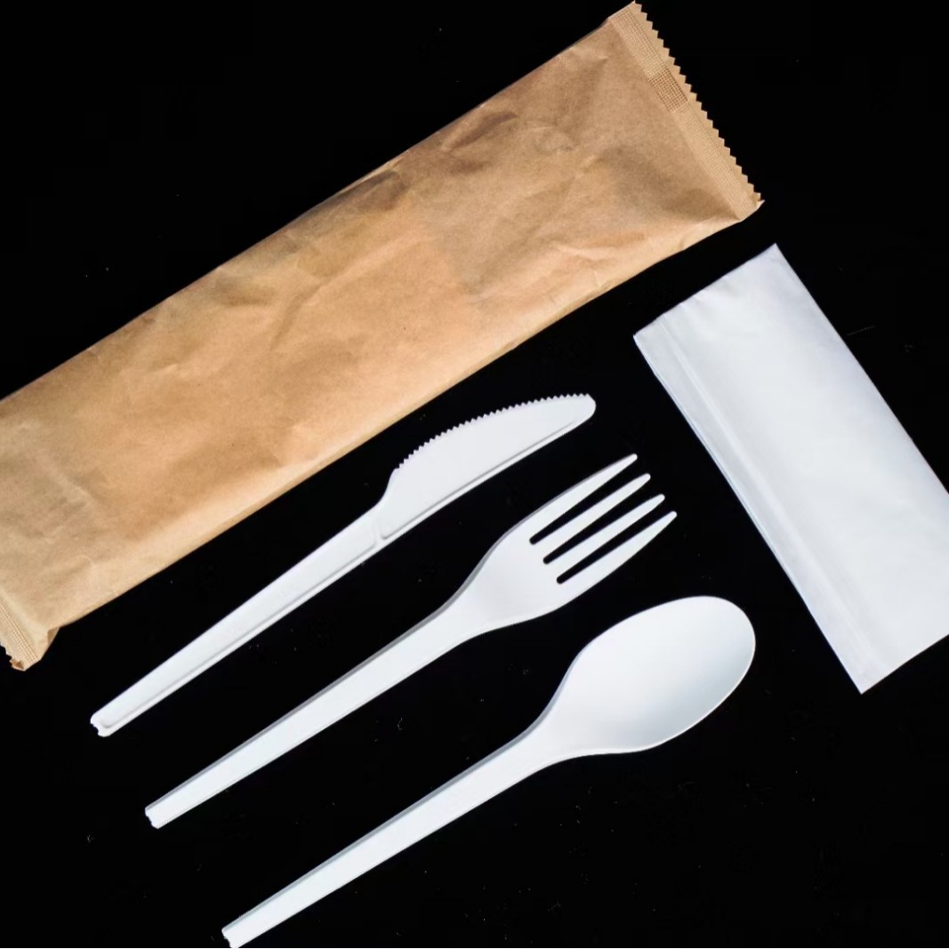 Disposable Cutlery, Forks and Spoons Pla Environmentally Friendly Degradable Cutlery, Forks and Spoons Fruit Western Food Takeaway Factory Direct Sales