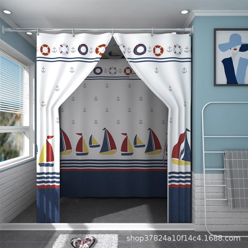 Winter Thickened Warm Square Shower Curtain Bath Cover Bath Tent Household Bathroom Insulation Winter Bath Artifact