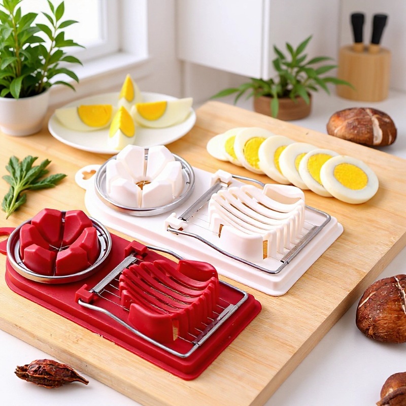 Трехвторной многофункциональный нож для яиц из нержавеющей стали, бытовой инструмент для нарезки яиц и маринованных яиц