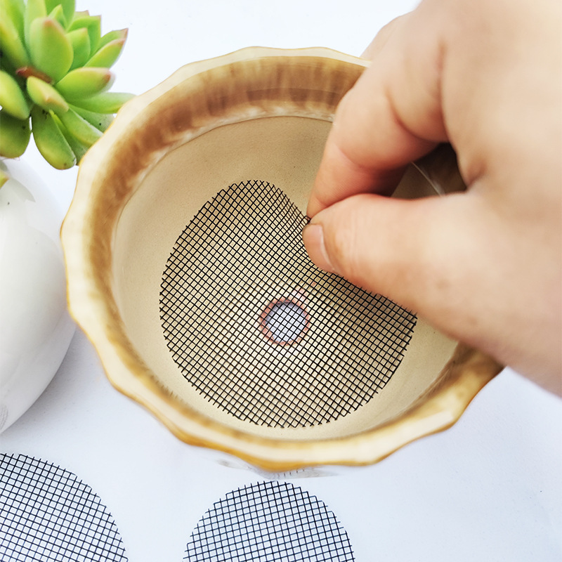 Flower Pot Gasket, Anti-Leakage Soil Gasket, Bottom Hole Pad, Ceramic Flower Pot, Breathable Insect-Proof Plastic Round Mesh Gasket