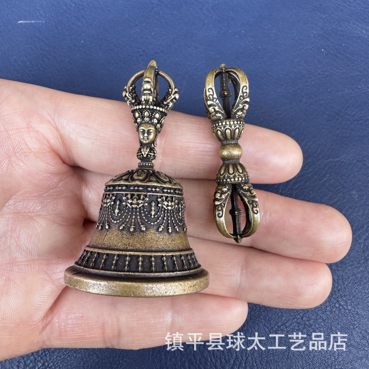 Новый непальский ручной позолоченный колокольчик Ваджра с пятью струнами, большой латунный колокол, раттл для ремонта тантрических инструментов Тибета