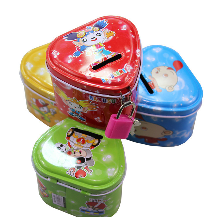 Iron Piggy Bank Boys Gift Girls Gift Tinplate Piggy Bank Iron Gift Box Kidsren's Toys Street Stall