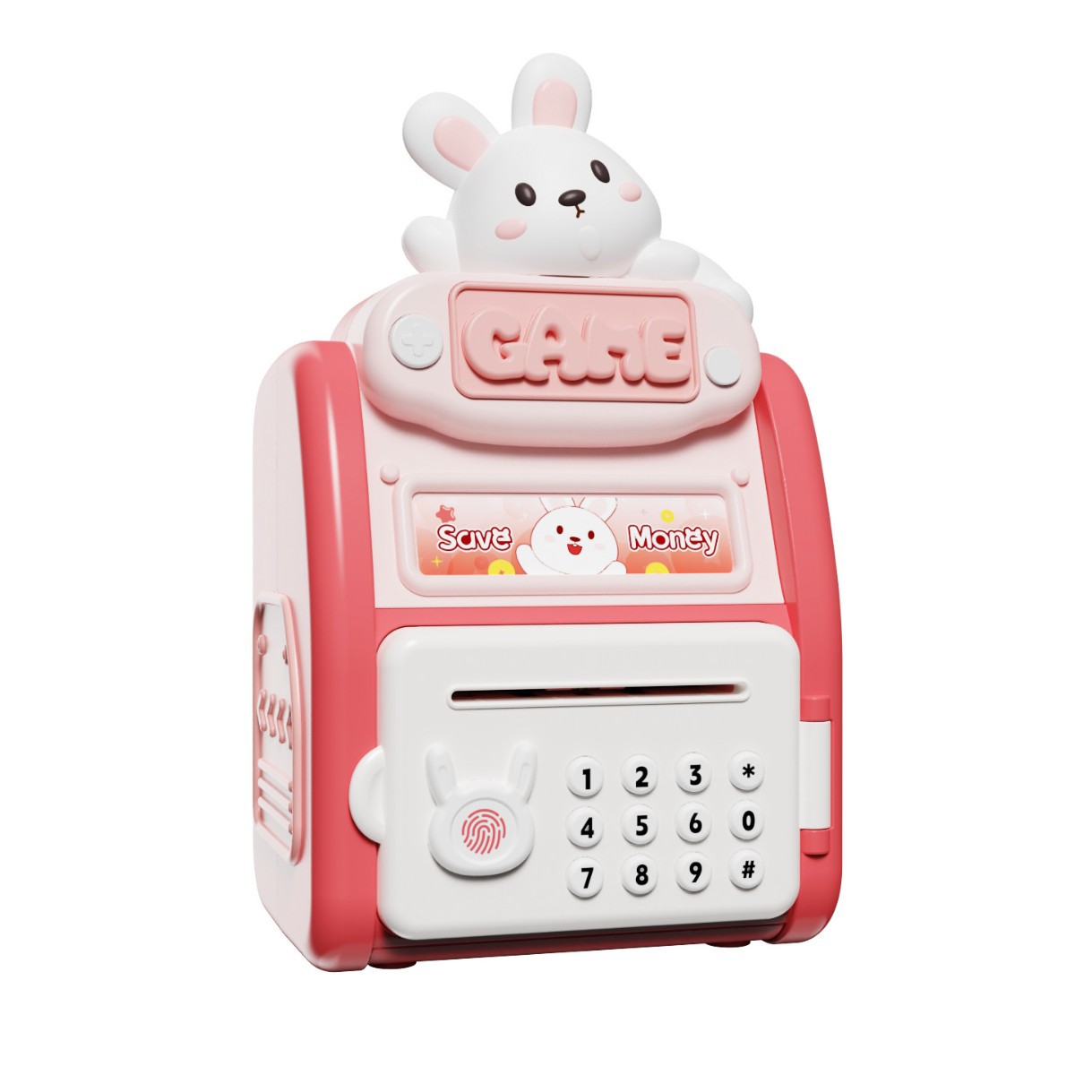 Cross-Border New Cute Pet Piggy Bank Simulation Multi-Functional Fingerprint Password Lock Intelligent Fully Automatic Coin Rolling Children's Money Saving