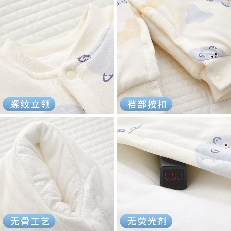 Thickened winter 120g cotton baby jumpsuit warm cotton winter baby ha clothes cotton clothes baby climbing clothes