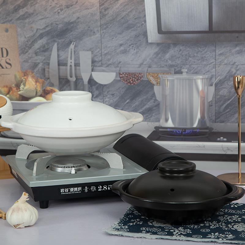 White Casserole Stew Pot Household Gas High Temperature Resistant Dry Burning Pot Rice Gas Stove Special Ceramic Commercial Small Casserole