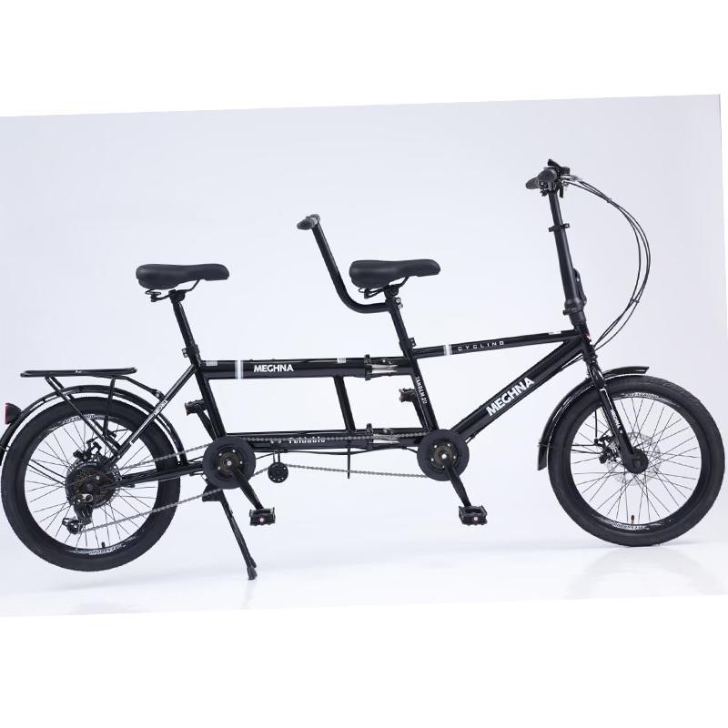 Double three-person bicycle parent-child bicycle couple double ride 20 inch folding variable speed scenic spot sightseeing bus manufacturer