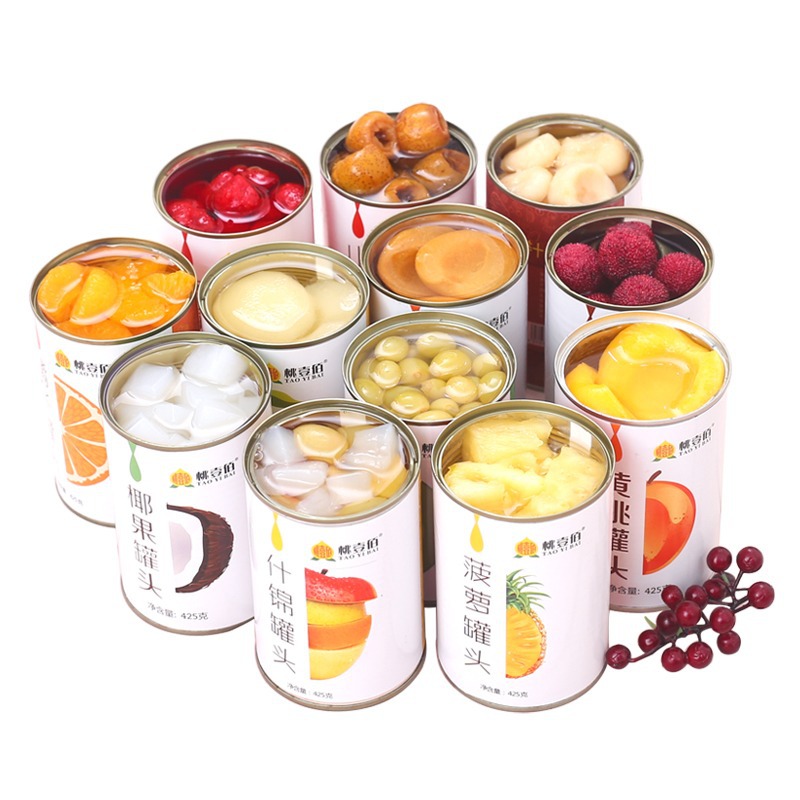 Canned fruit mixed full box of multi-flavor fresh Yellow Peach Pineapple waxberry orange Hawthorn grape commercial wholesale