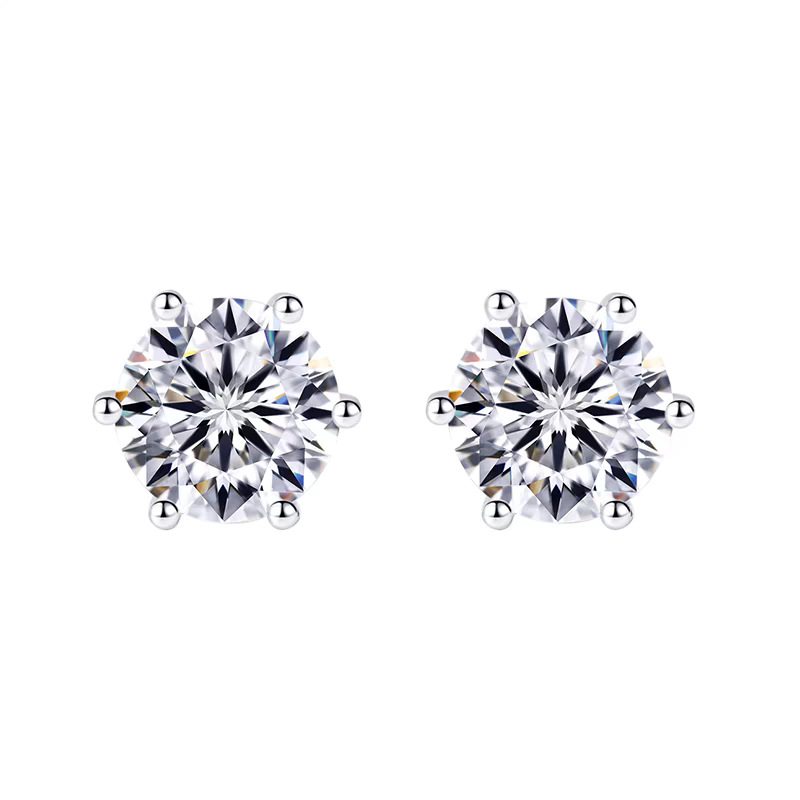Pt950 Platinum Cultivated Diamond Six-Claw Earrings Igi Synthetic Diamond Earrings Set 18K Gold 14K Gold 9K Gold