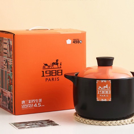 Ceramic Casserole Health Pot Large Capacity Soup Pot 4.5L6.5 Health Soup Pot Double Ear Soup Ceramic Casserole