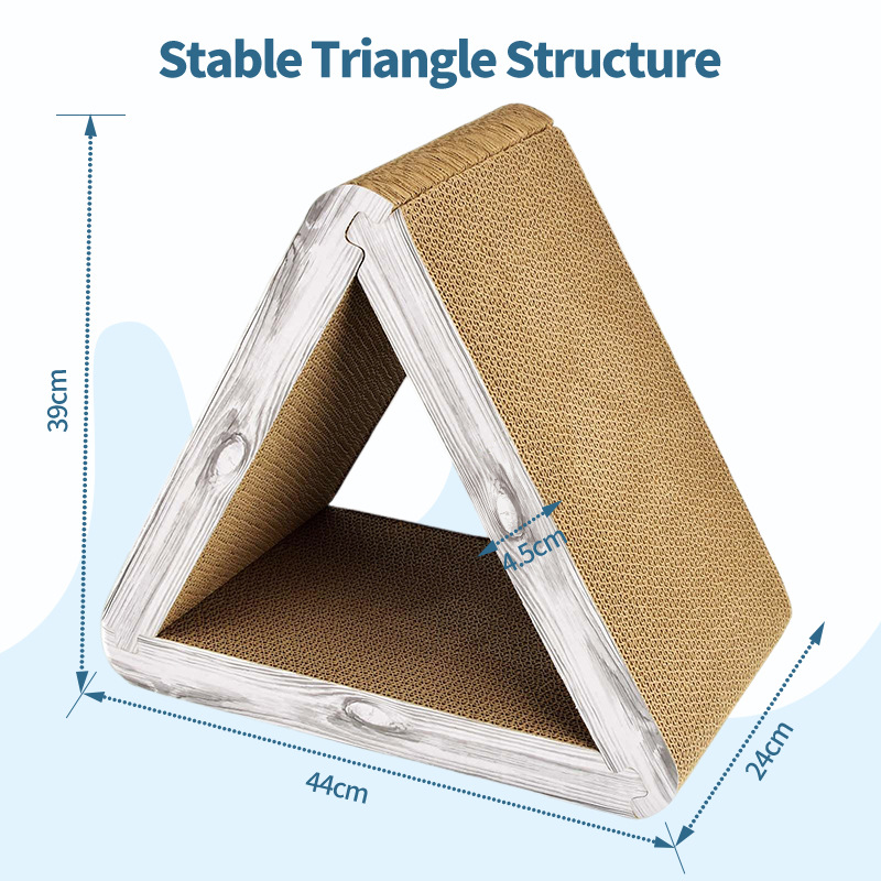 Foldable Cat Scratch Board Triangular Scraper 6-sided Available Cat Scratch Board Suitable for Indoor Cat Vertical Cat Board Pad