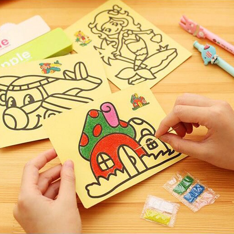 Children's Sand Painting DIY Set Handmade Puzzle Children's Graffiti Kindergarten Creative Color Sand Painting Manufacturer Wholesale