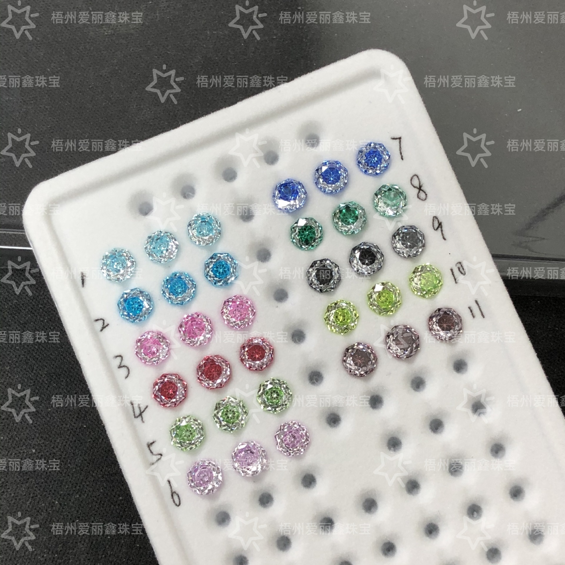 5mm Eight-Sided Clip Heart Rose Cut High Quality Wuzhou Material Sparkling Rose Cut Zircon Loose Stone