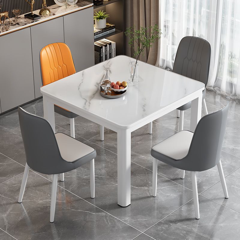 Tempered Glass Dining Table and Chair Combination for Home Use, Small Apartment Square Table for Dining, Simple Rental House, Second Floor
