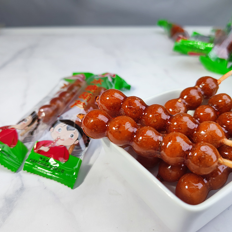 Tiktok Shang Chao Same-style Sugar-Coated Berry Hawthorn Ball Net Celebrity Children's Stall Leisure Snacks Hawthorn Products Fruit Cake