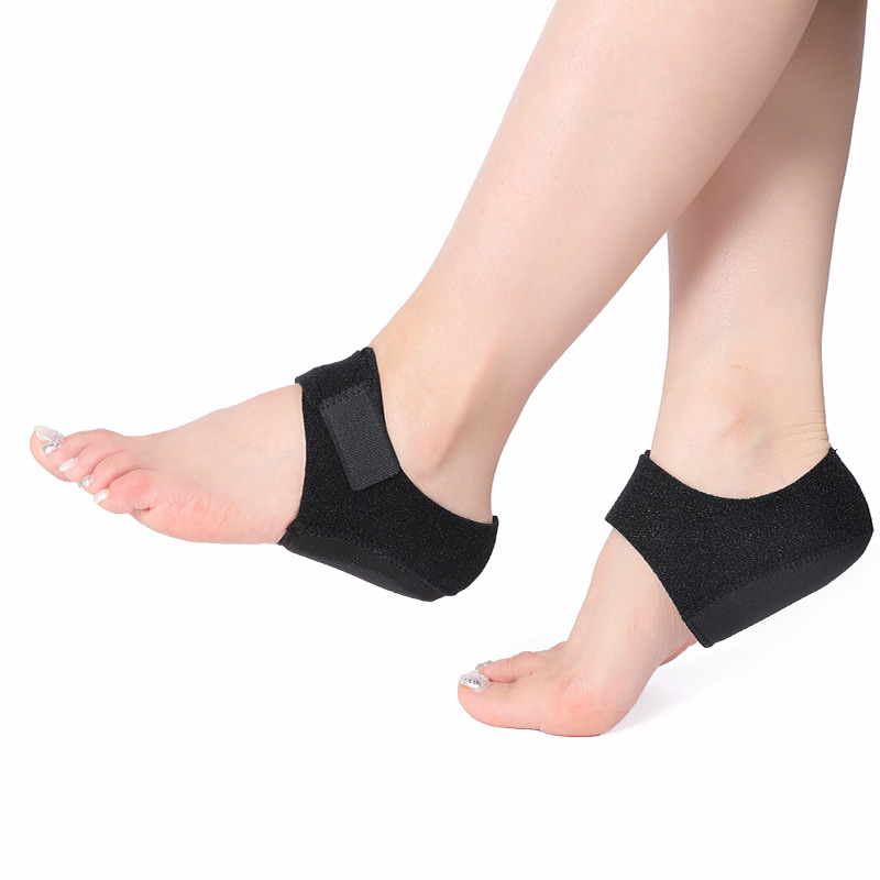 Silicone Heel Cover Heel Cover Shock-Absorbing Pad Heel Socks Cover Gel Protective Cover for Men and Women with Velcro Shock-Absorbing Pad