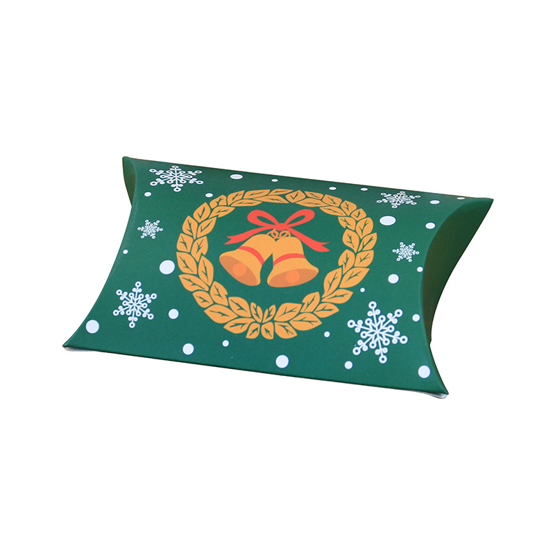 European new Christmas candy box Christmas pillow box packaging candy carton 12 color spot wholesale