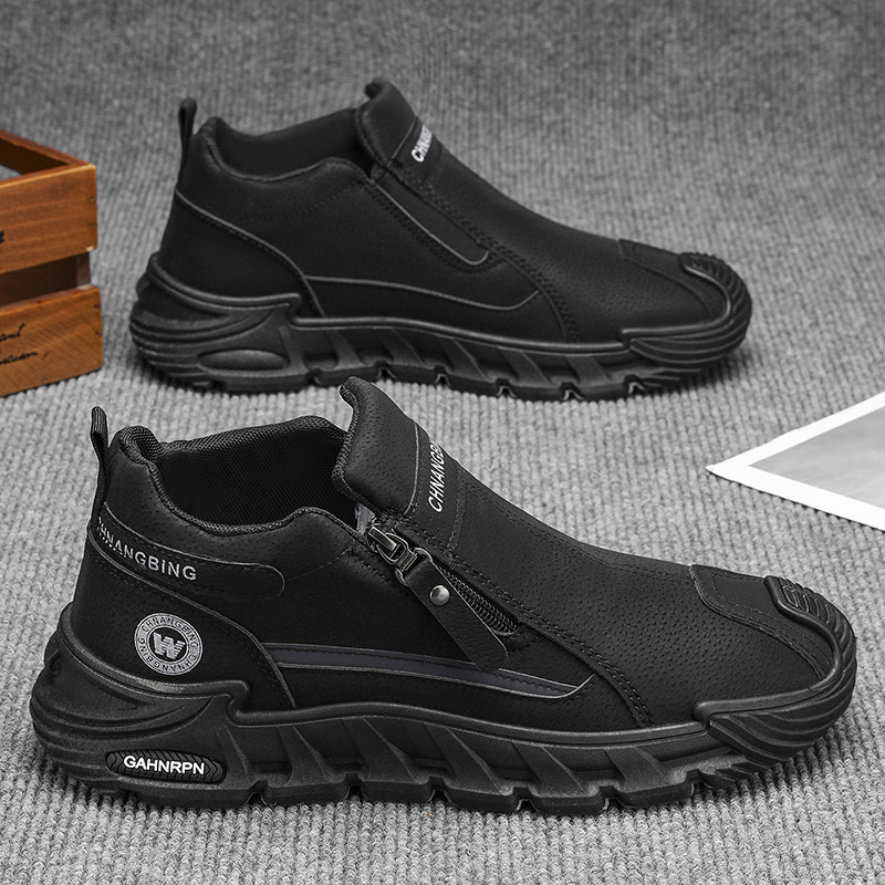 Мужская обувь 2025 года, износостойкие летние толстосоледные защитные ботинки, водонепроницаемые повседневные спортивные туфли