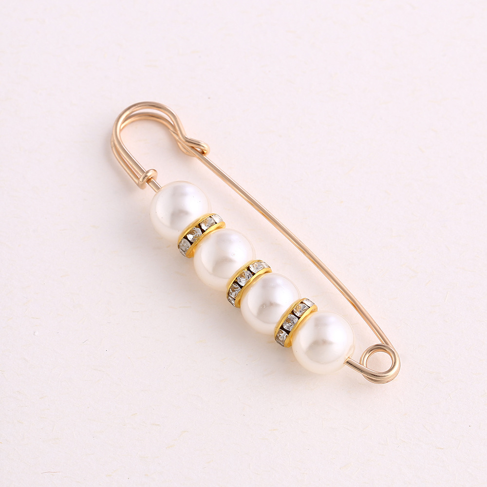 Cross-Border Pearl Waist Pin for Fixing Clothes and Skirts, Waist Reduction Tool, Anti-Exposure Brooch, Waist Buckle