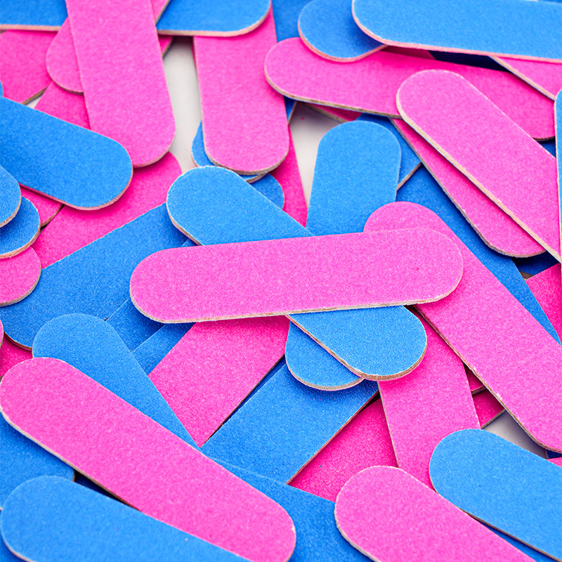 Мини пилочка из фанеры, двусторонняя шлифовальная лента, одноразовая красная и синяя шлифовальная лента для маникюра