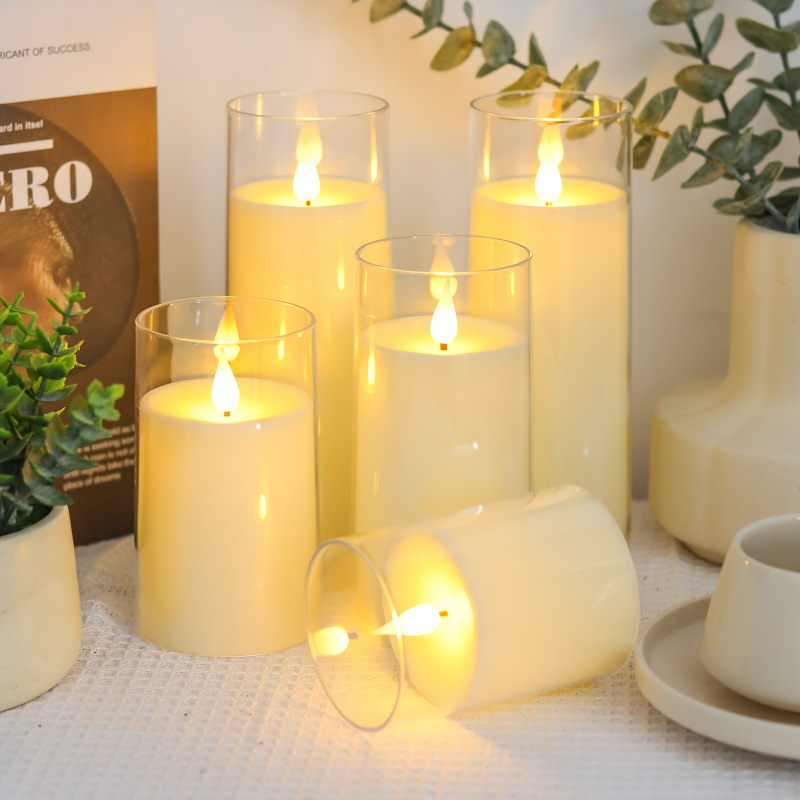 2026 New Cross-Border Dropshipping Flameless Battery Candle with Timer and 2 Batteries