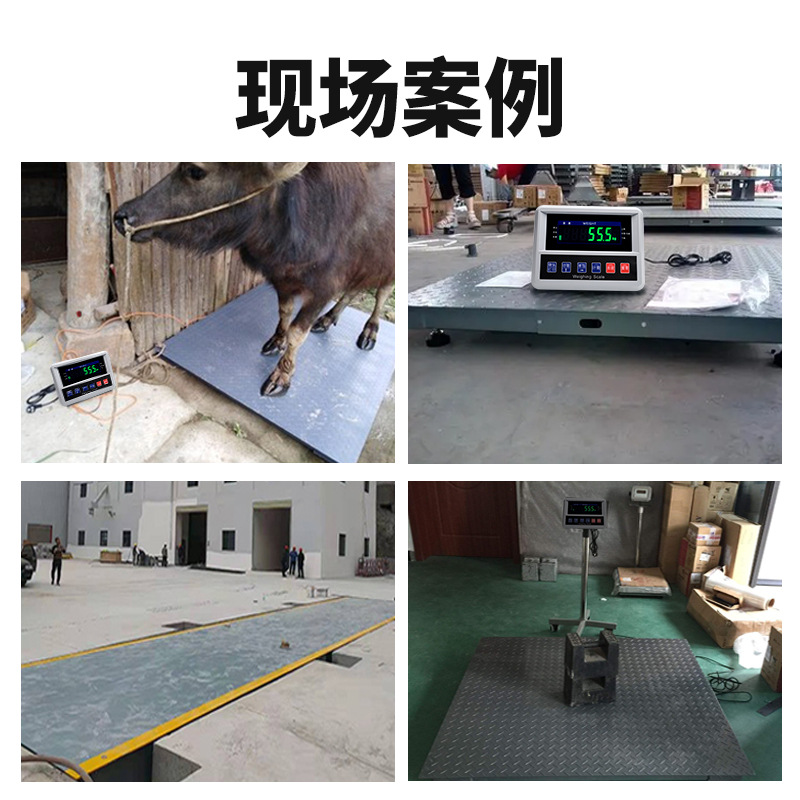 High-Precision 3t Floor Scale Sensor Complete Set of 5 Tons Small Floor Scale Weighing Display Livestock Anti-Shake Digital Scale