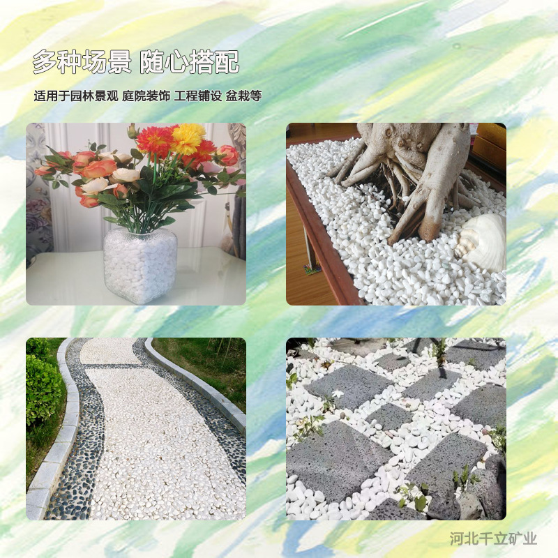 White Pebbles Courtyard Landscaping Fish Tank Landscaping White Stone Selected Raw Stone Rain Flower Stone Manufacturer Wholesale Rain Flower Stone