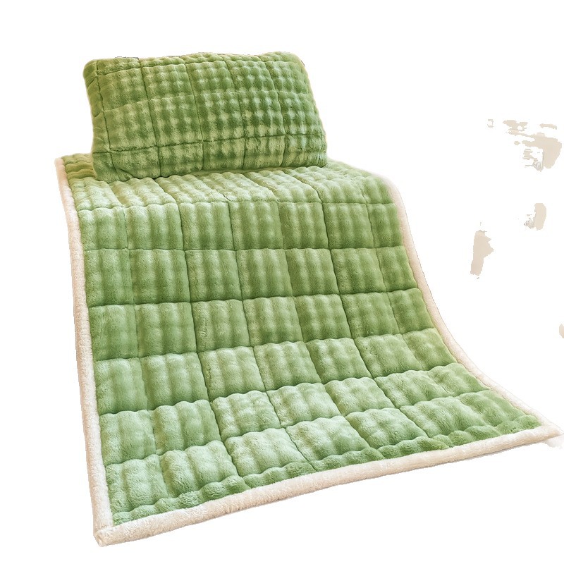 Thickened Winter Rabbit Fur Milk Velvet Mattress Home Bedroom Soft Cushion Warm Dormitory Student Cross-Border Blanket Mattress