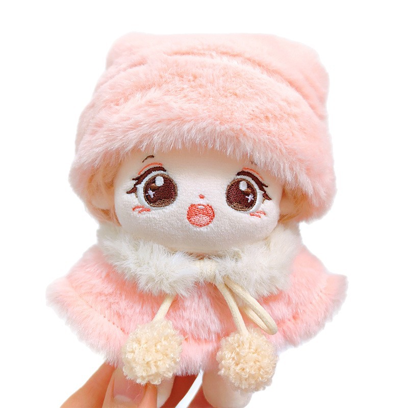 Baby Clothes 10cm Cotton Doll Cloak Hat Ready-Made Autumn and Winter 15cm Plush Doll Doll Dress-Up Set