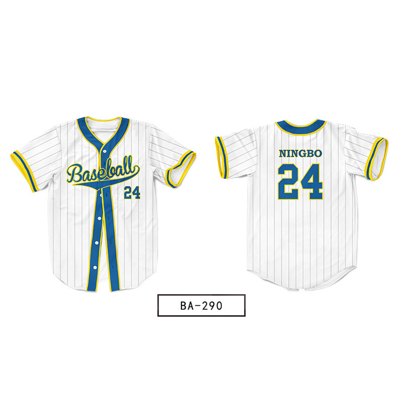 American Baseball Uniform Customized Baseball Jersey Digitally Printed Cardigan Casual Button-Down Jersey Short-Sleeved Shirt