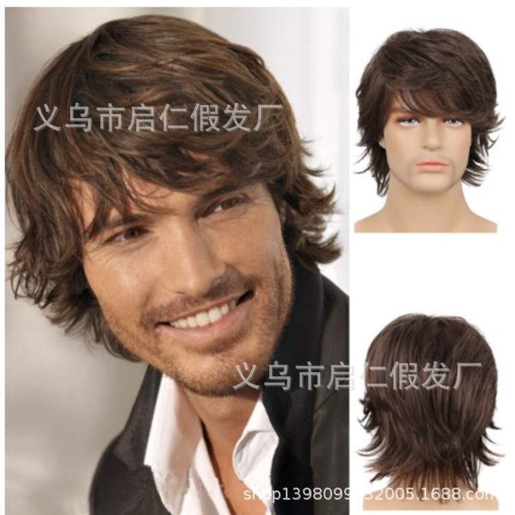 Новый парик для мужчин европейский и американский химическое волокно головной убор парики кудрявые волосы мужчин