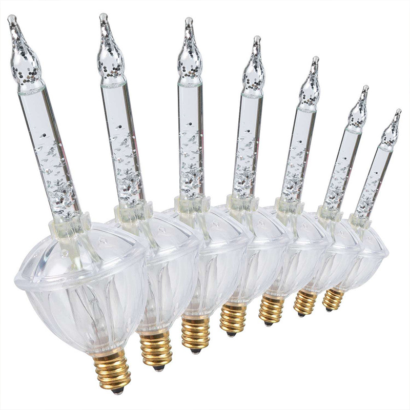 Wanyi Customized Cross-Border American Standard Colorful Adjustable Glass Artificial Candle Lamp Holiday Venue Layout Atmosphere Light Bulb