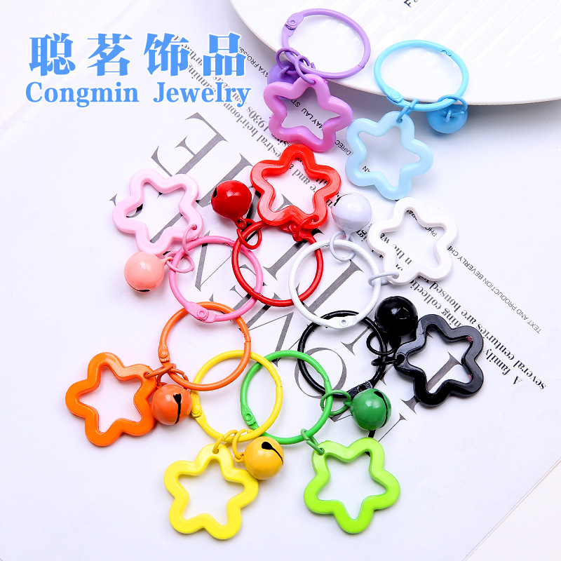 Цветной акриловый брелок в форме пятиконечной звезды, подвеска, набор для наушников Дофамин, маленькое свежее украшение для сумки пары